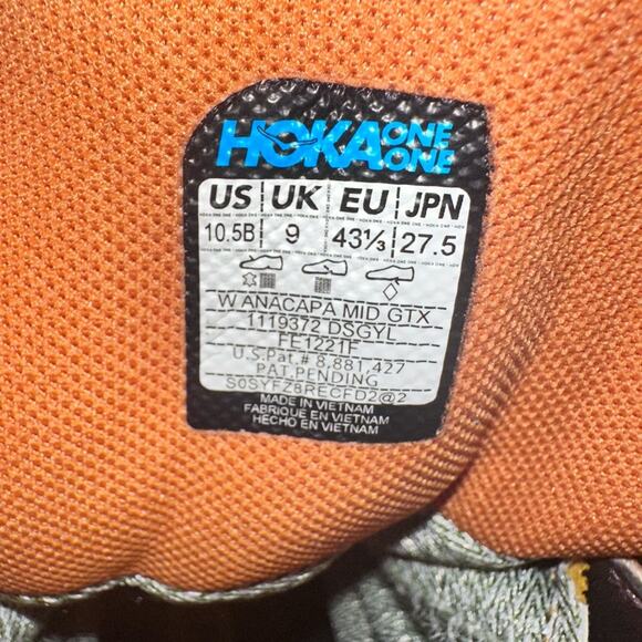 HOKA Anacapa Mid GTX Hiking Boots-Waterproof, Orange, NWT Size 10, No Box, Rare! - Picture 6 of 9